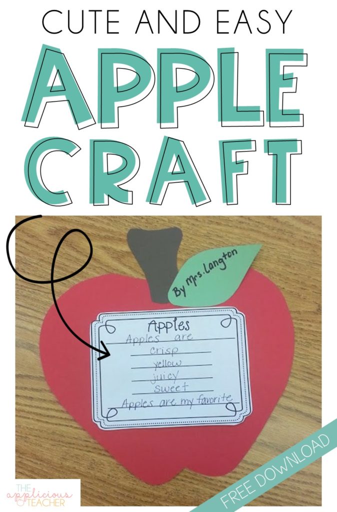 Apple Craft FREEBIE- Cute and easy apple craft poem idea- love this for the month of September!