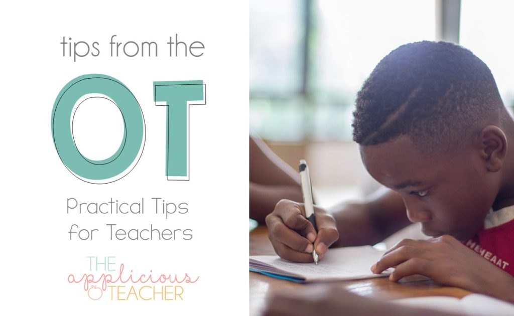 Tips from an Occupational Therapist to help teachers with handwriting issues in the classroom.