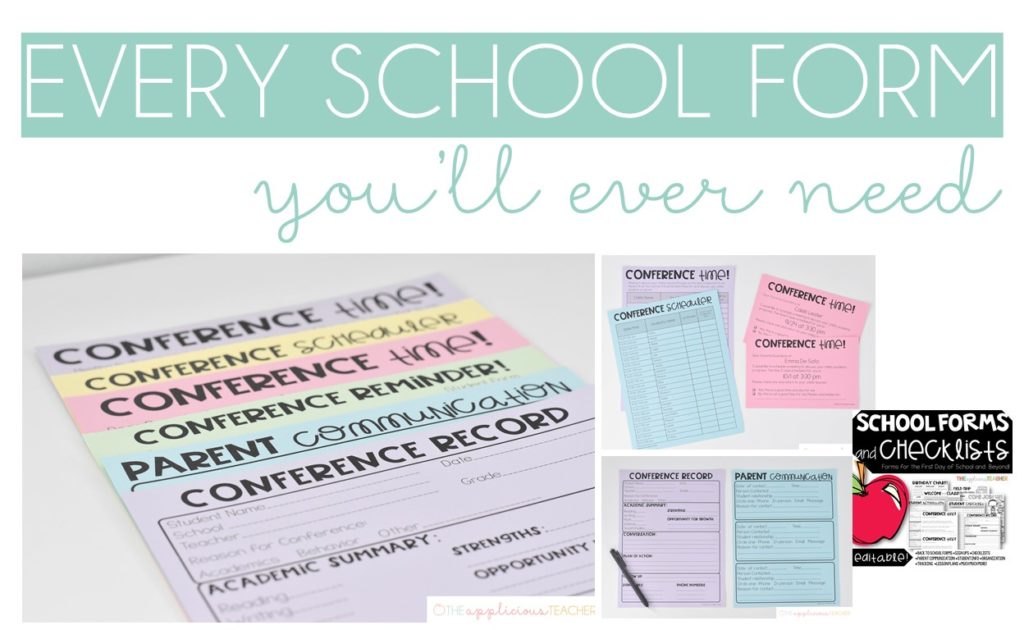 back to school forms and parent conference forms