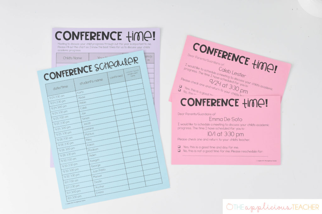 parent teacher conference request forms