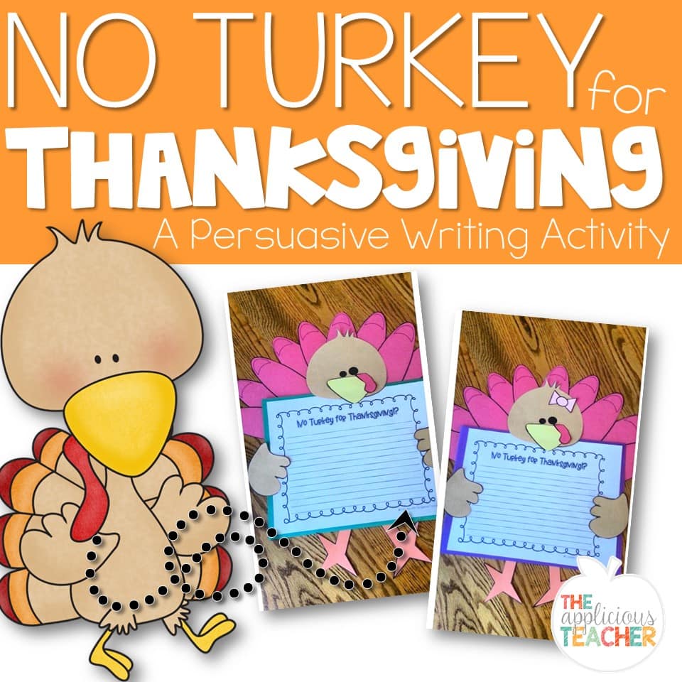 No Turkey for Thanksgiving Writing craft activity
