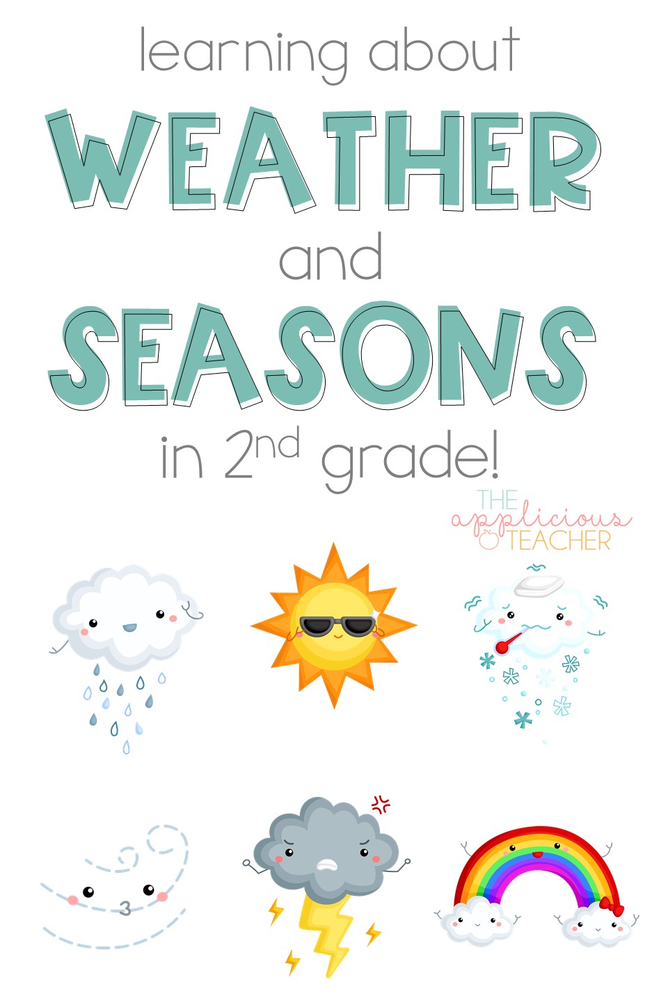 learning about weather and seasons in 2nd grade. Great post with so many great activities for teaching weather and the seasons in 2nd grade