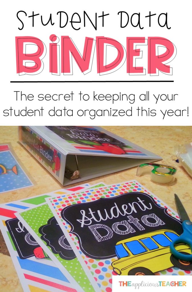 Keep your student data organized this school year with this easy to assemble student data binder. #teacherbinder #databinder