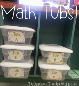 Math tubs- math small group activities