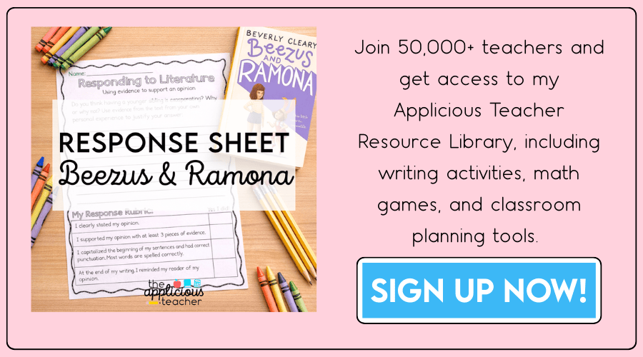 beezus and ramona response activity. TheAppliciousTeacher.com