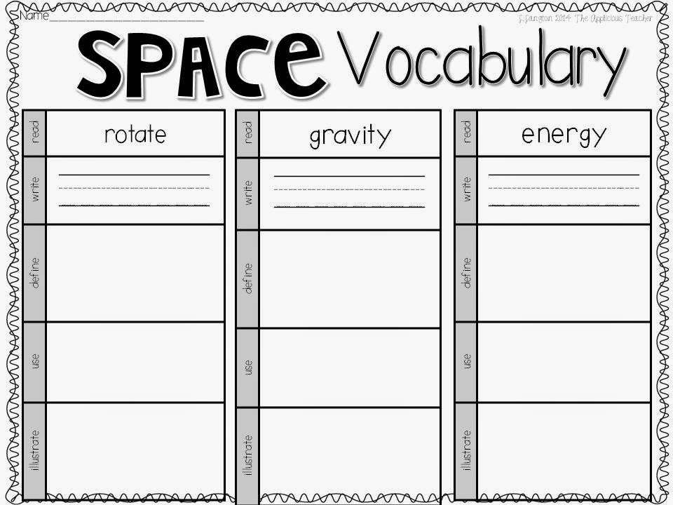 space vocabulary pracitce