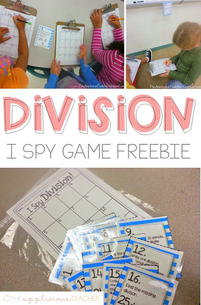 Division activity freebie- Love this I spy game for division-theappliciousteacher.com