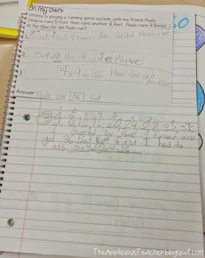 solving multi step problems in interactive student notebook