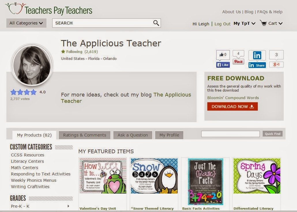 TpTStore - The Applicious Teacher