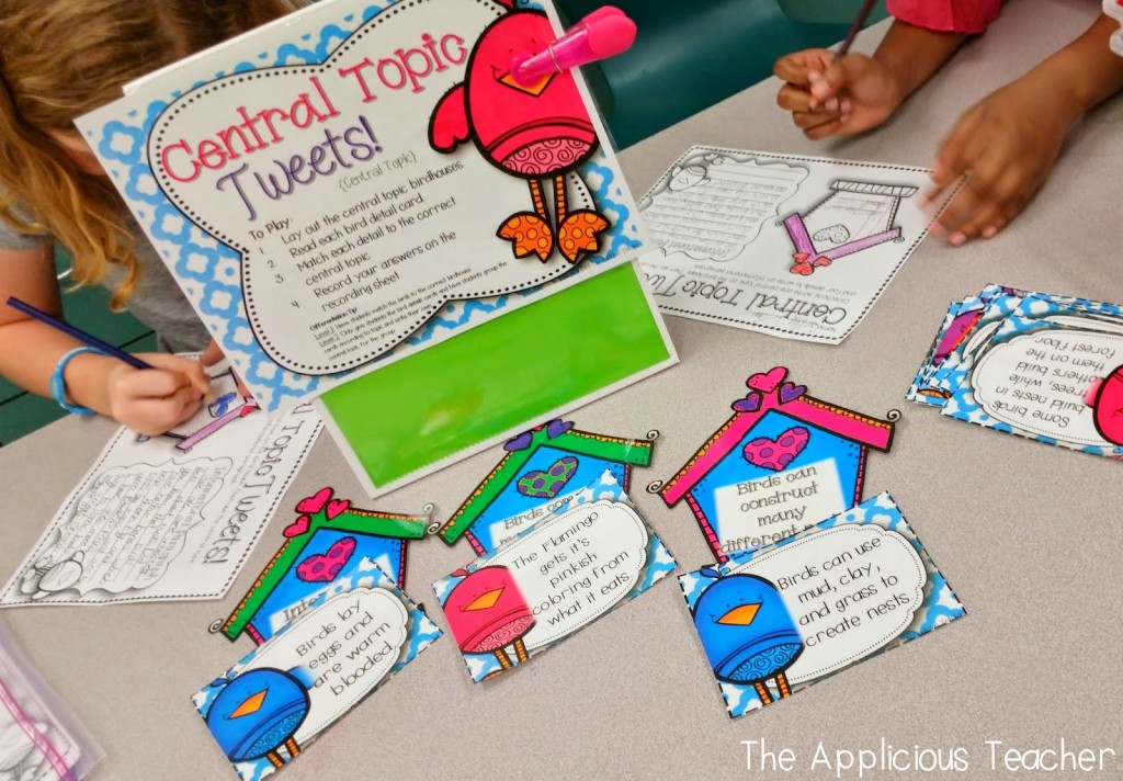 spring literacy centers- main idea and details