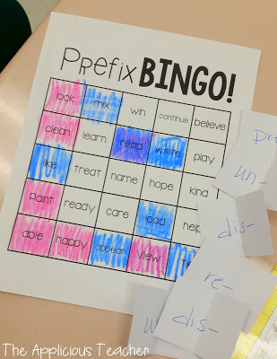 prefix activities- prefix bingo