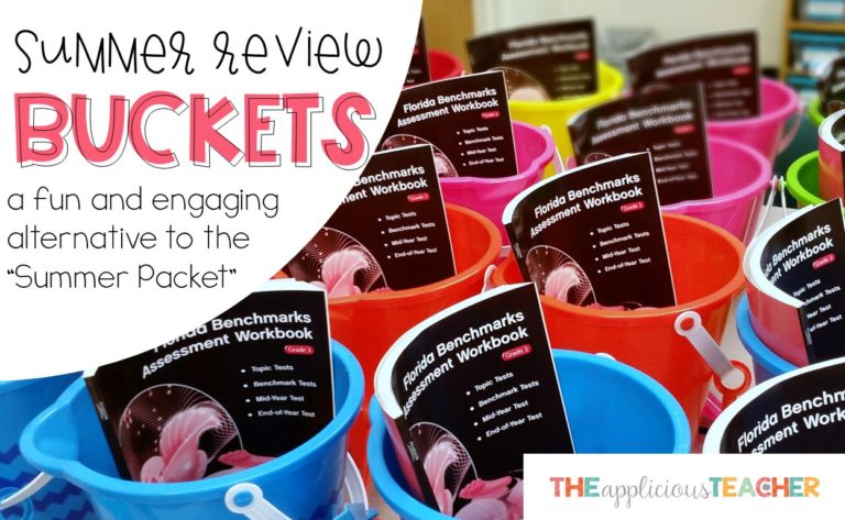 Summer Review Buckets- a perfect alternative activity to the summer review packet