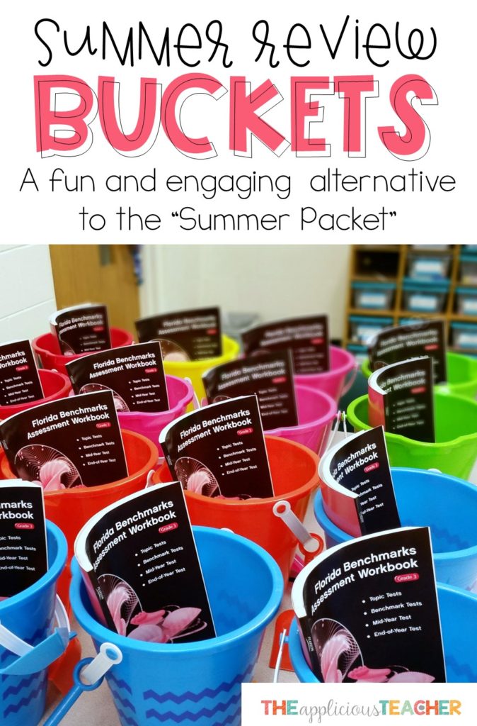 Summer Review Buckets- The perfect alternative to summer review packets. Student created and easy to prep.
