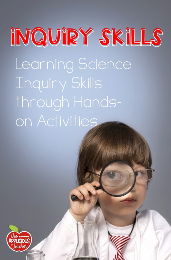 Science inquiry skills are the foundation of science exploration. This post outlines some amazingly easy ways teachers can teach their students how to use their senses when exploring in an easy and fun way! Includes tons of scientific method and science experiment freebies! TheAppliciousTeacher.com 