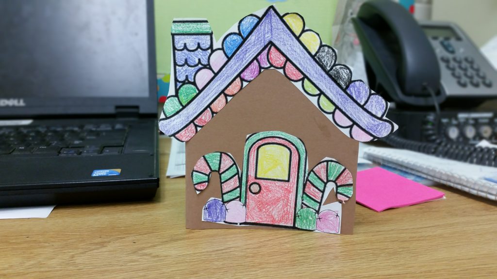 Gingerbread house card- cute idea for a writing activity around the holidays