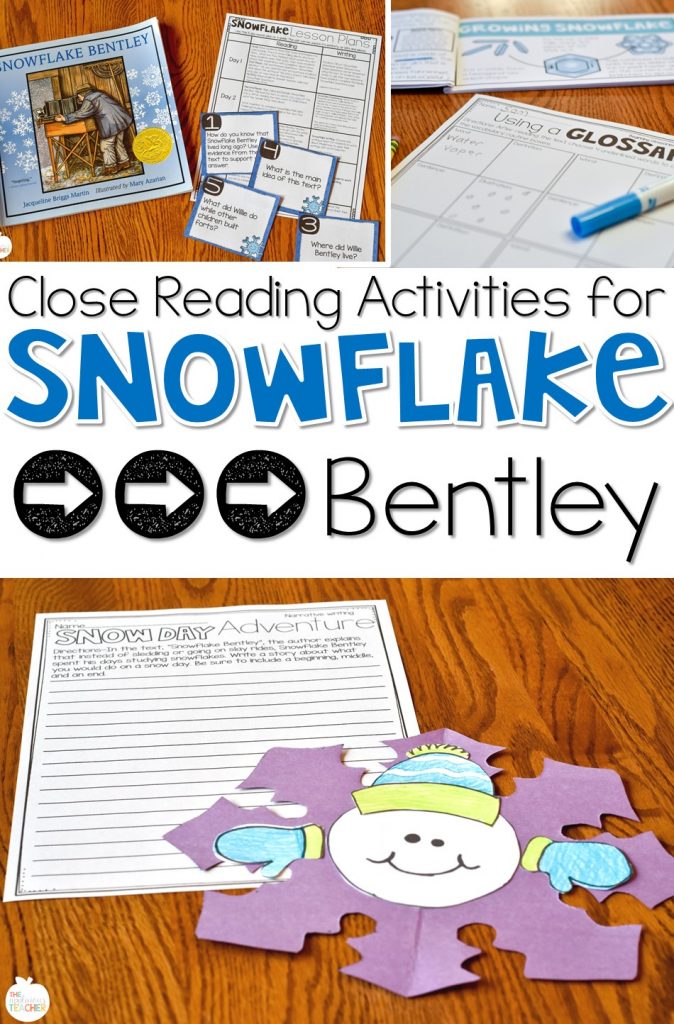 snowflake bentley close reading activities- great activities for main idea and snow