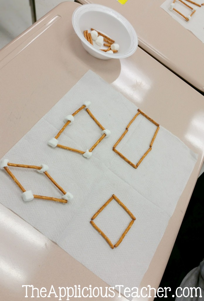 making quadrilaterals with food