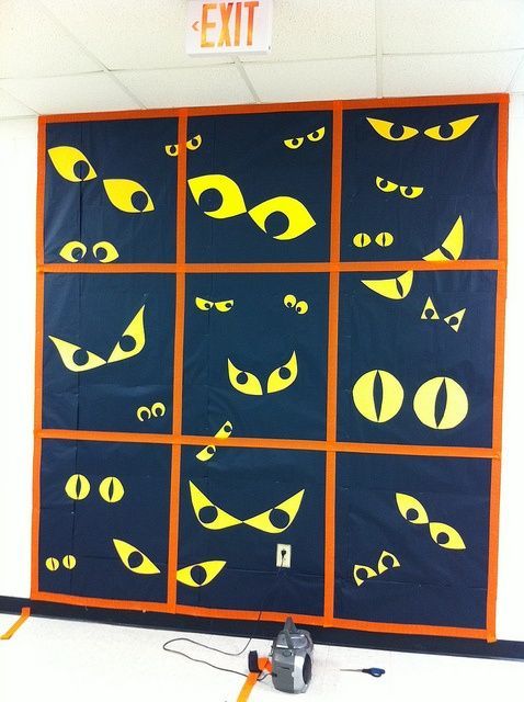 spookey eyes bulletin board. Love this for october!