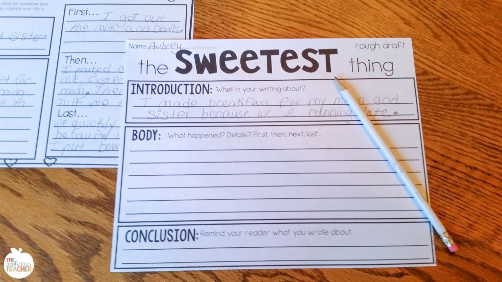 Valentine's Day writing activity- rough draft