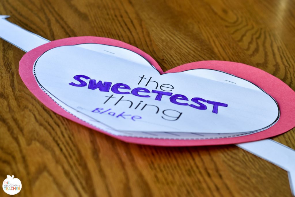 the sweetest thing writing activity heart