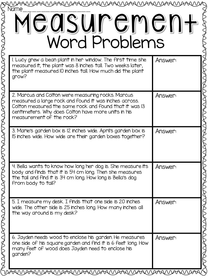 Measurement Activities for 2nd Grade