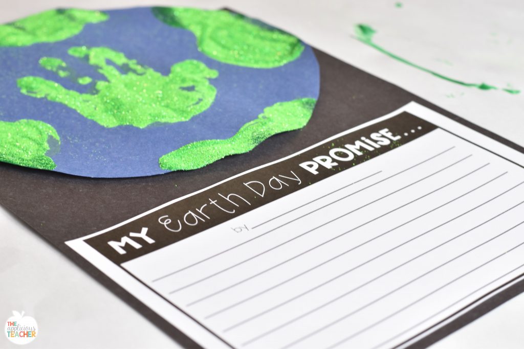 Earth day handprint writing craft freebie