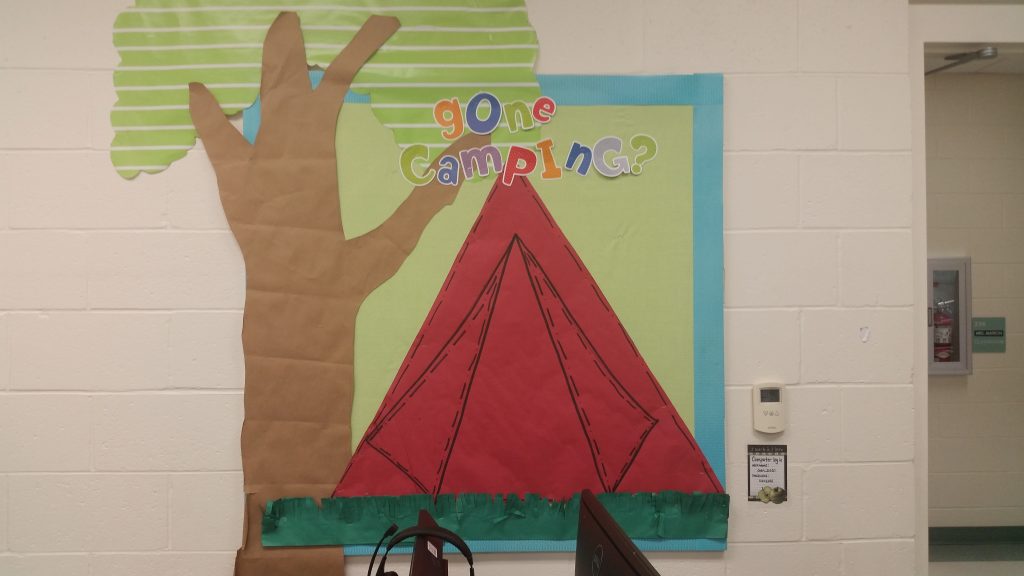 Gone camping? Bulletin board- perfect for camping themed classroom or activities