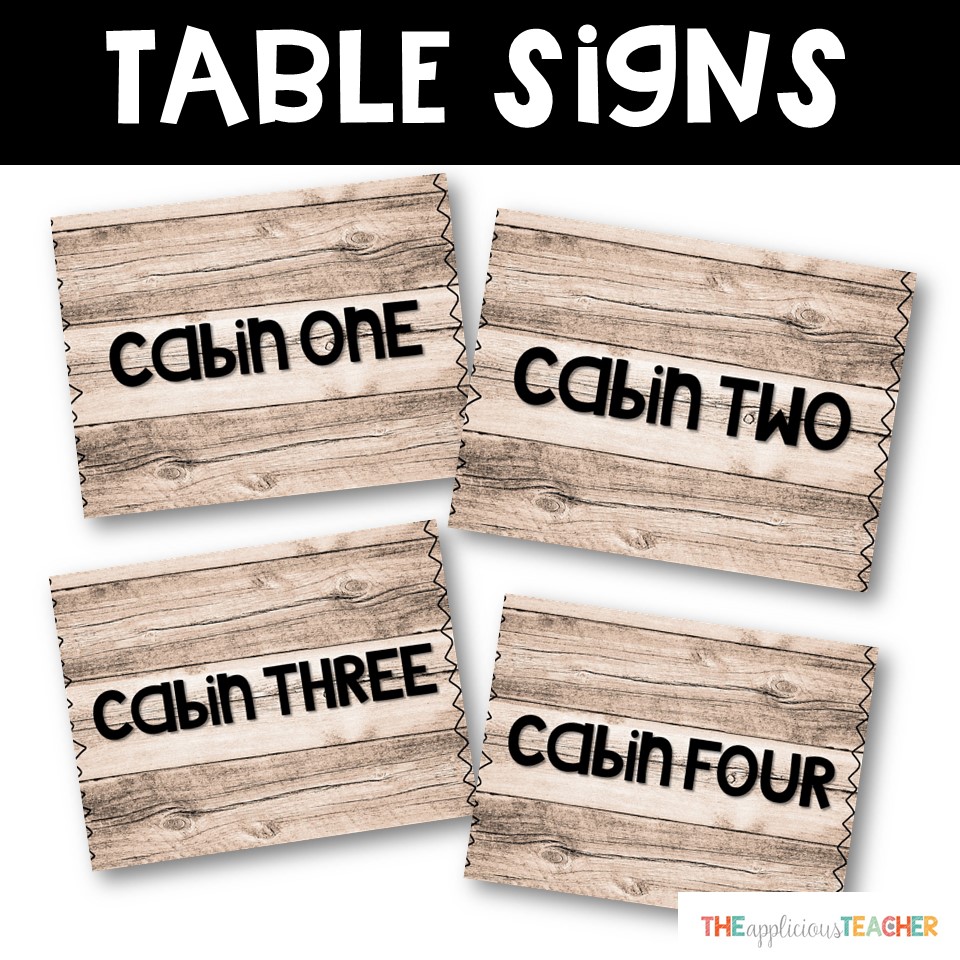 third grade training camp table signs