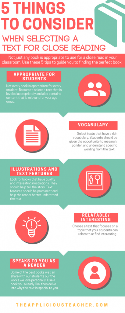 Keep these 5 things in mind when choosing a text for a close reading lesson