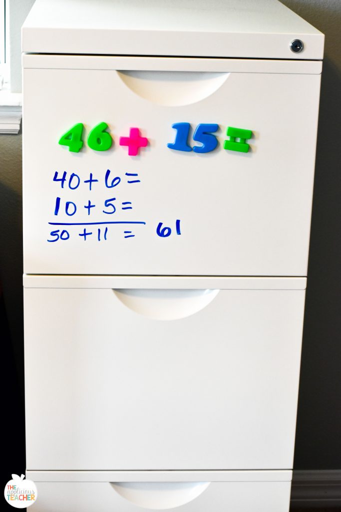 Have a metal filing cabinet in your room? Turn it into a perfect center area with EXPO dry erase markers! Mix magnetics and markers for endless centers.