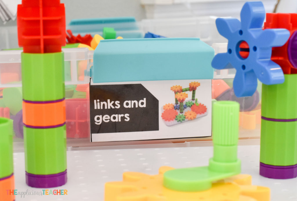 Gears and links for classroom STEM lab