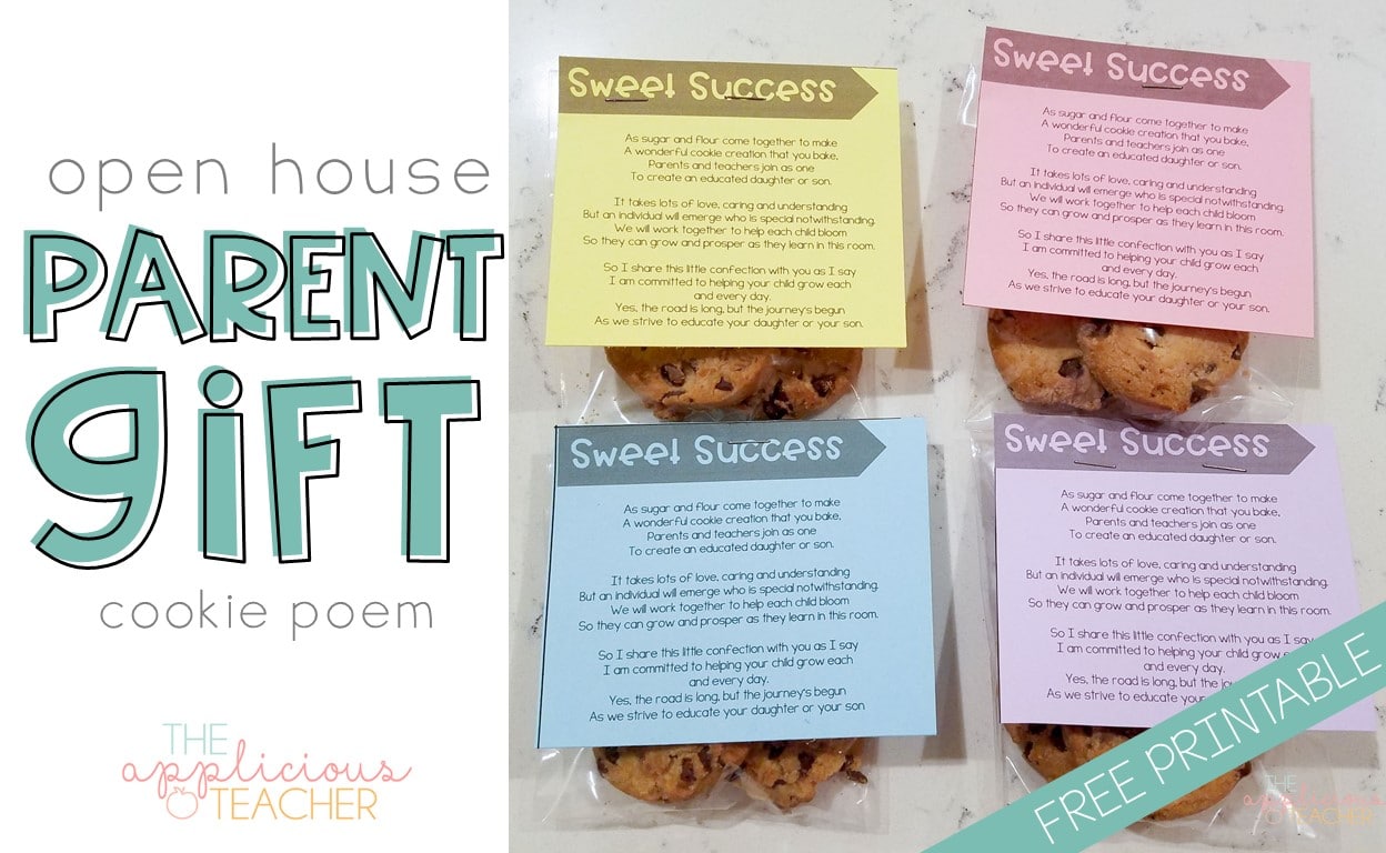 Open House Cookie poem freebie- perfect gift to give at Open house. Just attach a cookie and done!