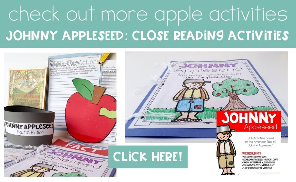 johnny appleseed close reading activities