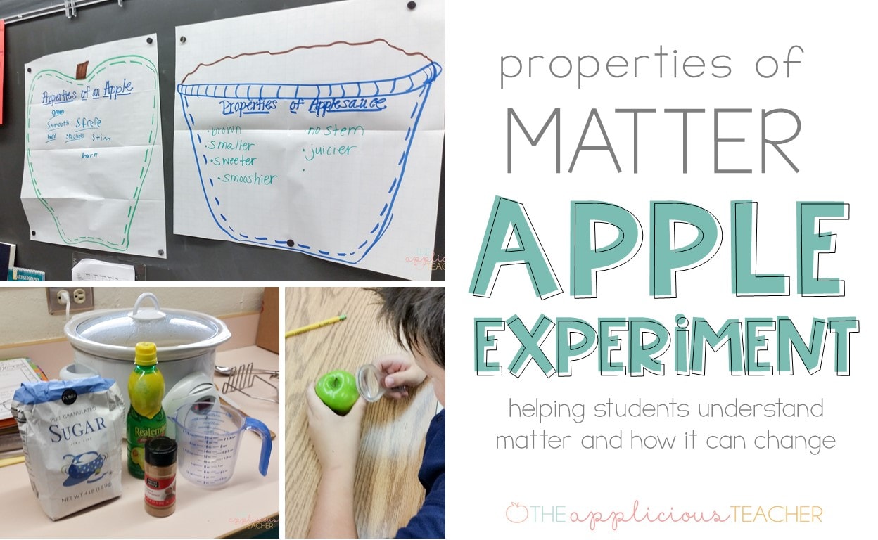Properties of matter apple science experiment activities