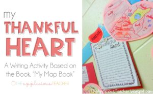 My thankful heart- a thanksgiving writing activity about we are most thankful for- theappliciousteacher.com