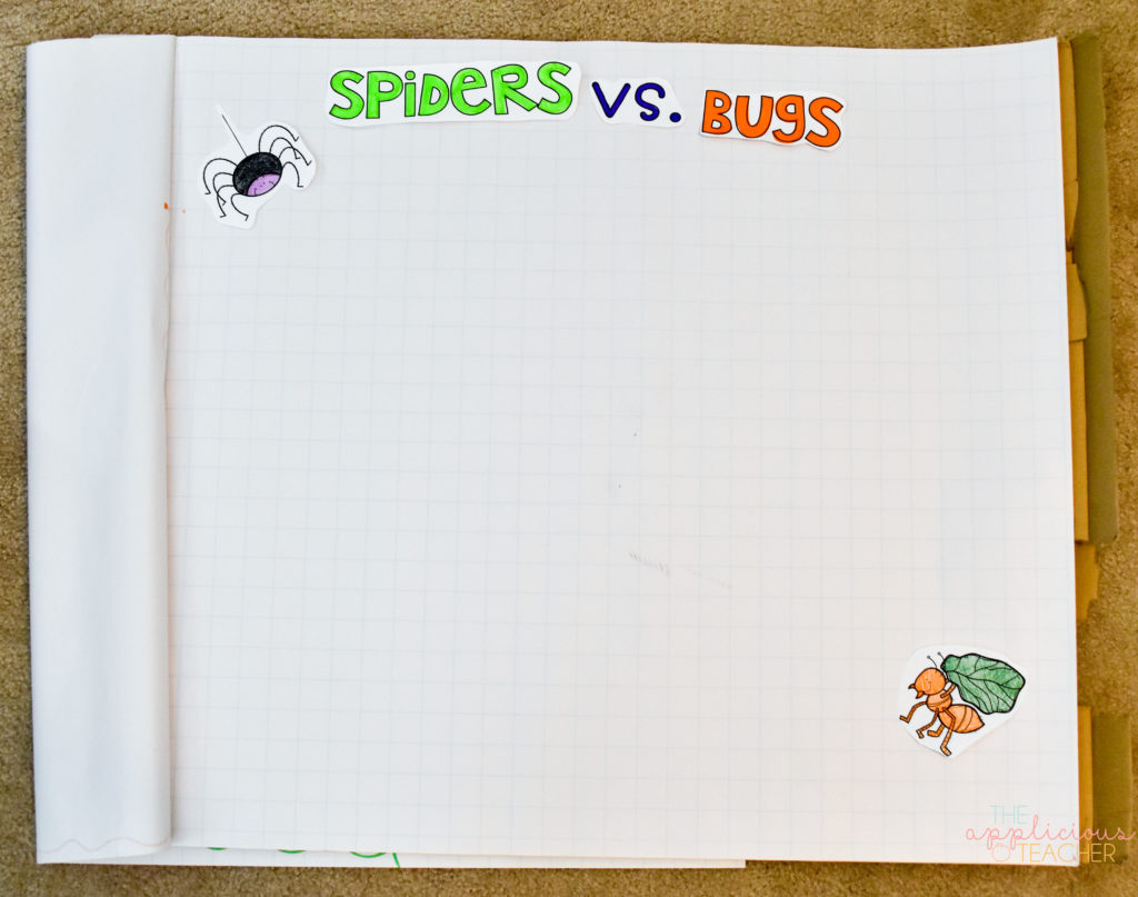 spiders vs. bugs interactive anchor chart