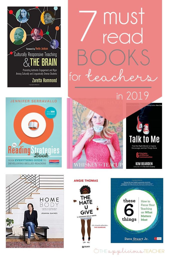 7 Must Read Books for Teachers Love these book suggestions for teachers in the new year! Some to get you thinking, so to make you better, and others are just fun! TheAppliciousTeacher.com