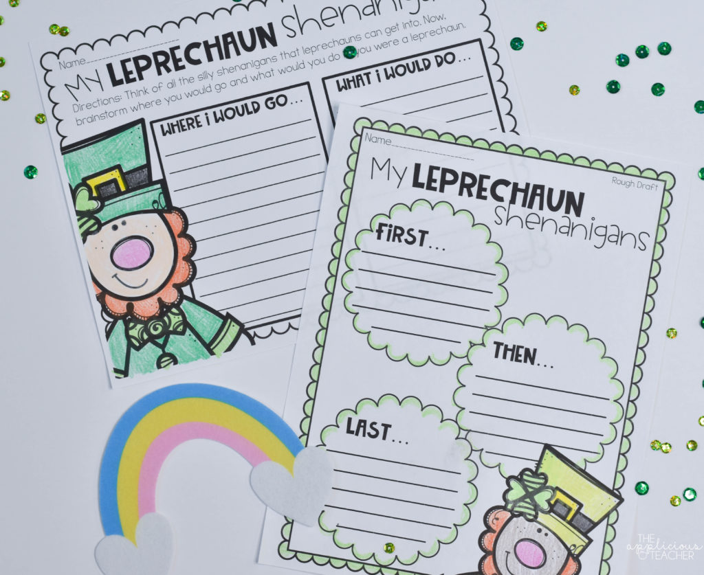 Leprechaun writing brainstorming sheet- theappliciousteacher.com