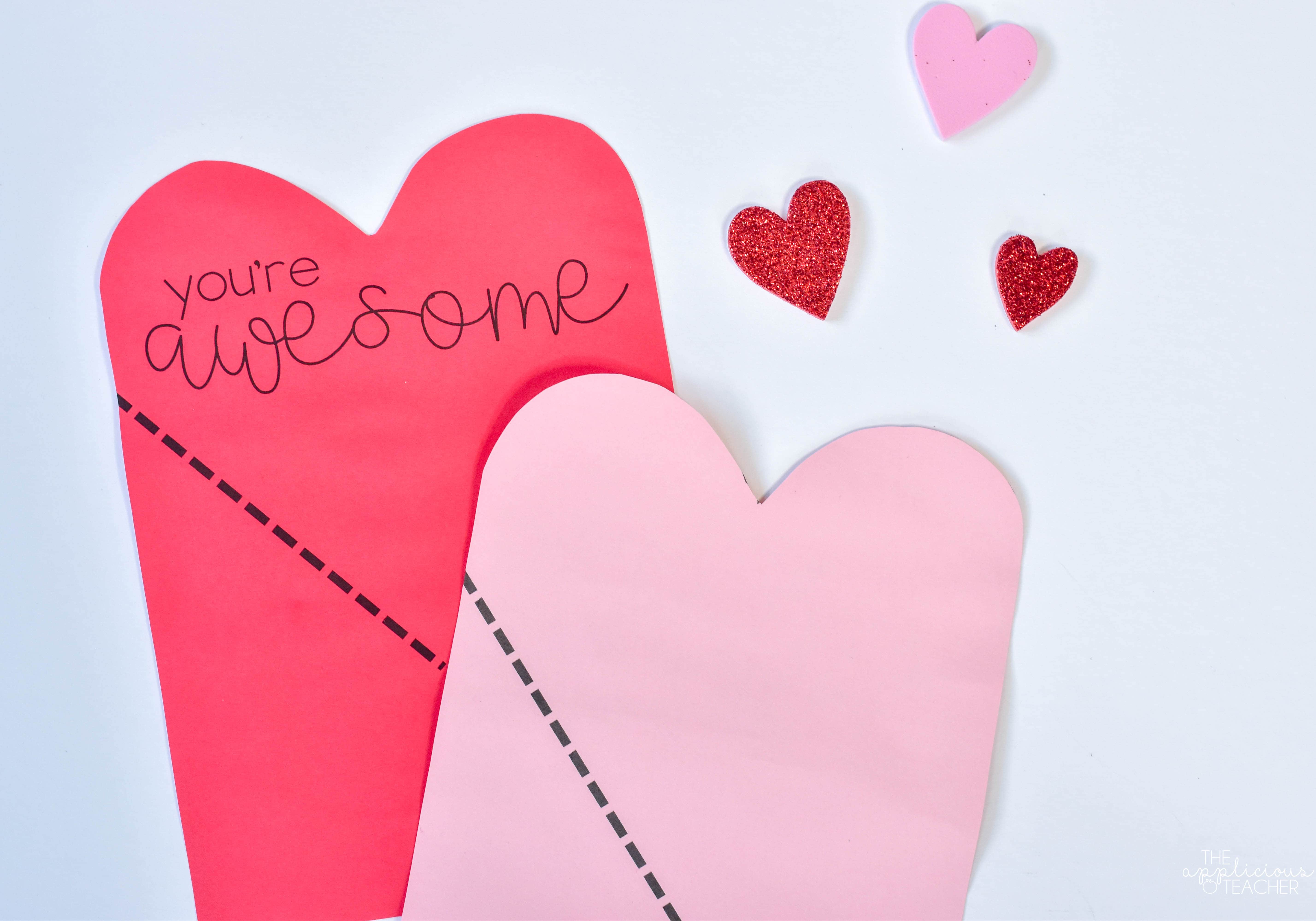 Easy Valentine's Day Classroom Craft: Hidden Heart Bookmark