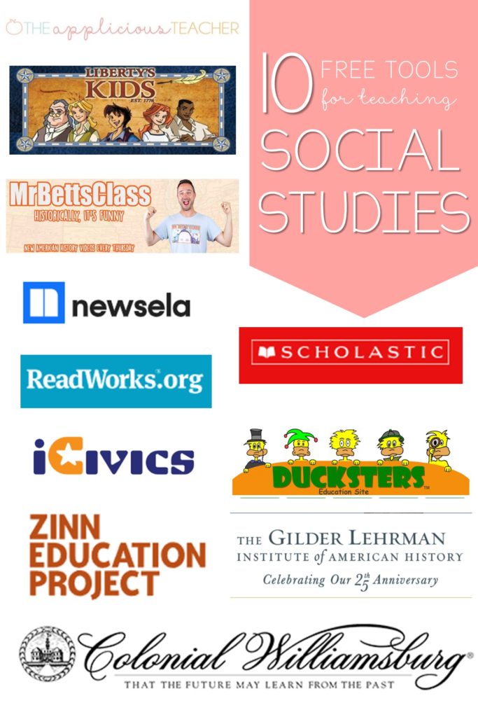 10 free social studies websites for teachers. Great list of sites to use to supplement your social studies curriculum. TheAppliciousTeacher.com #socialstudies #freeforteachers