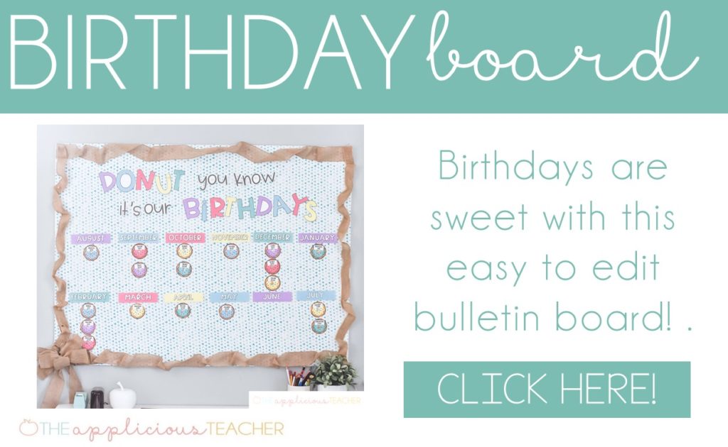 donut themed birthday bulletin board