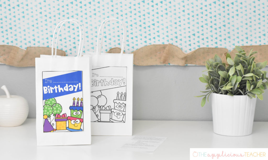 birthday bags- an alternative to cupcakes in the classroom