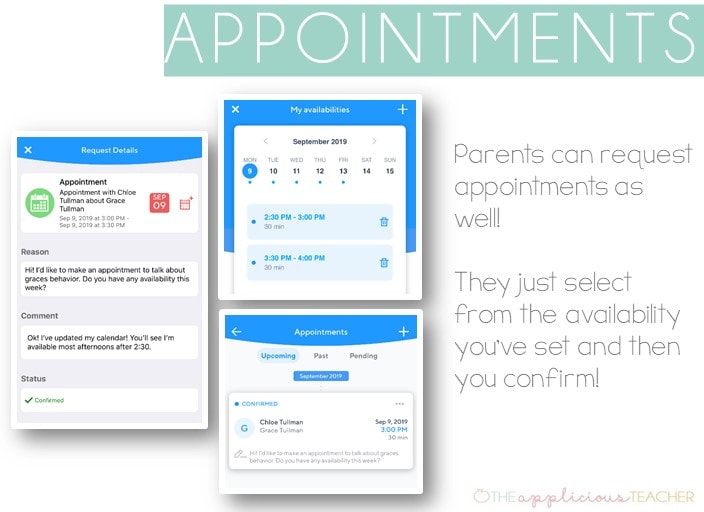 parents can easily set up appointments with you through Klassroom
