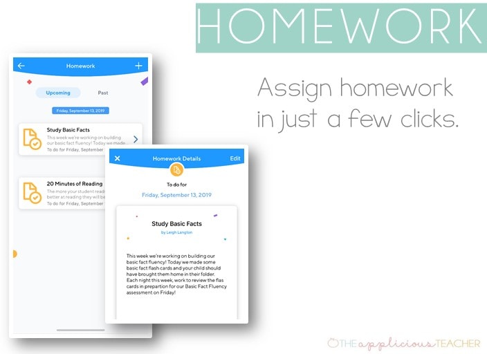 assign homework in a few clicks with the Klassroom App