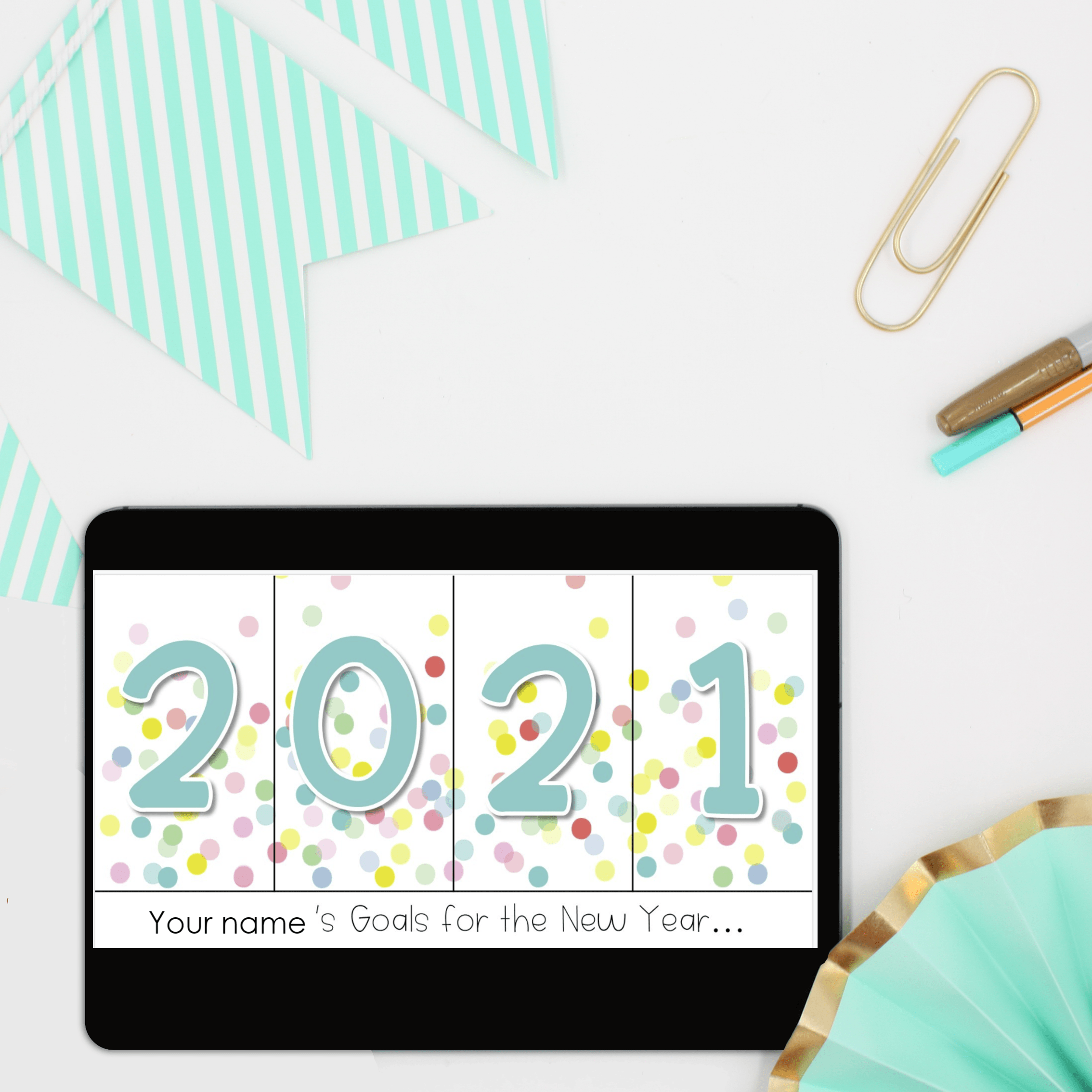 New Years resolution tab book 2021 digital - The Applicious Teacher