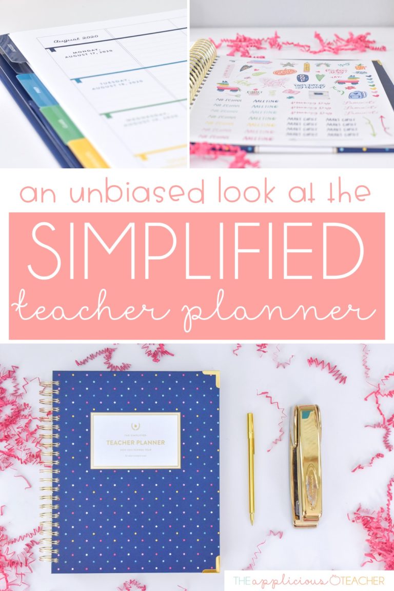 Simplified Teacher Planner The Applicious Teacher