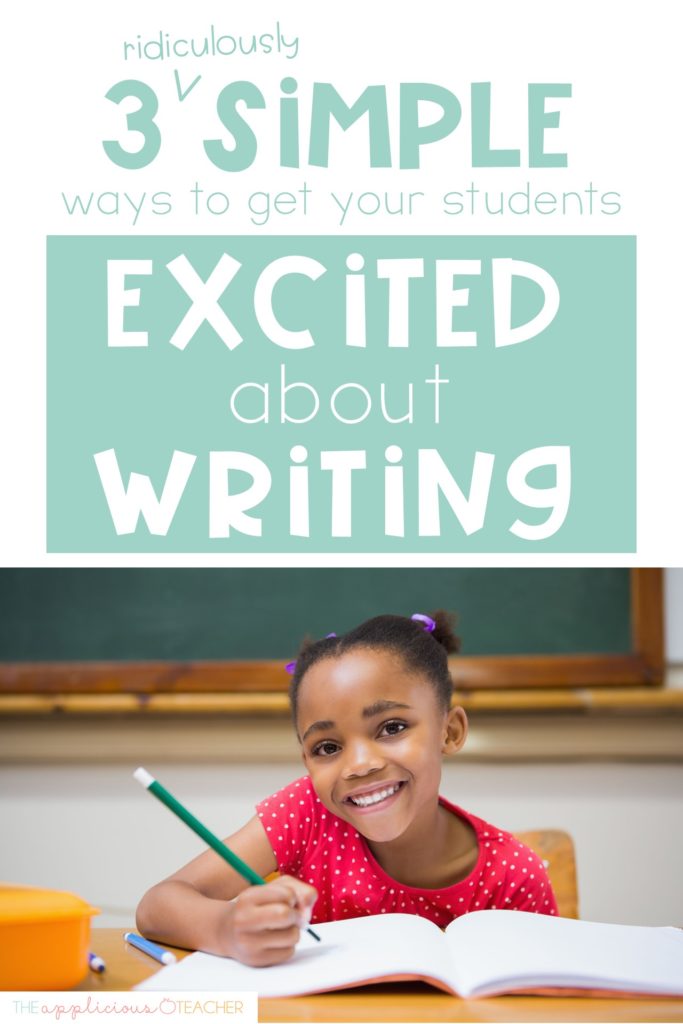 students excited about writing