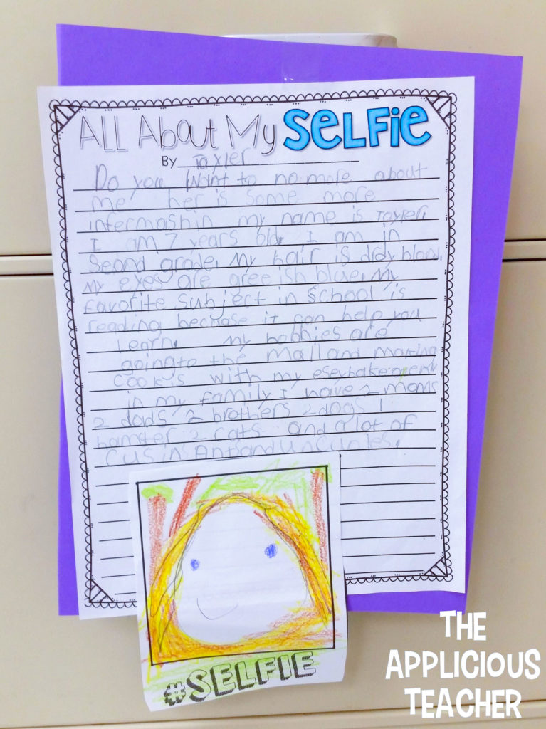 All about me writing activity for back to school