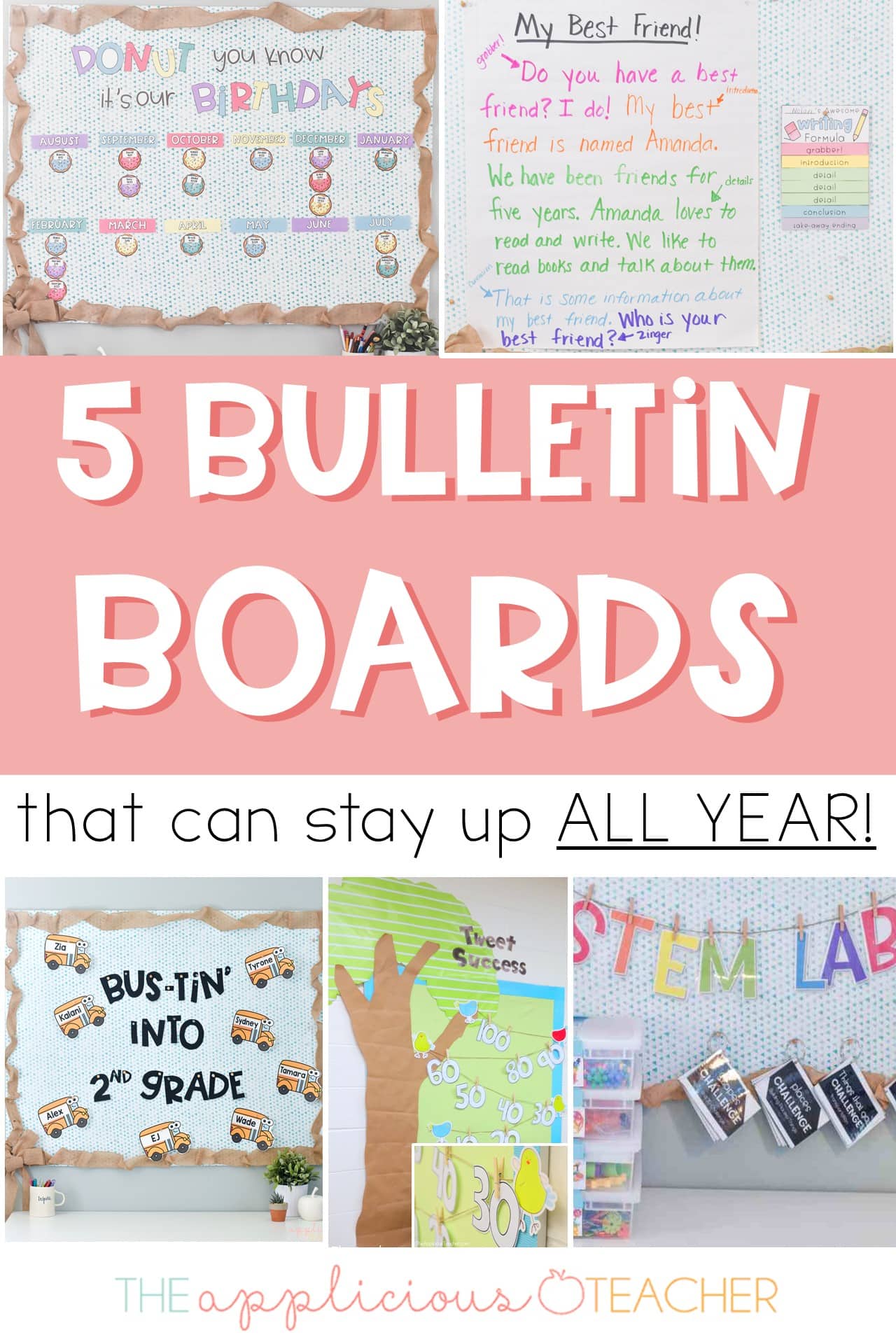 5 Bulletin Boards That You Can Keep Up All Year - The Applicious Teacher