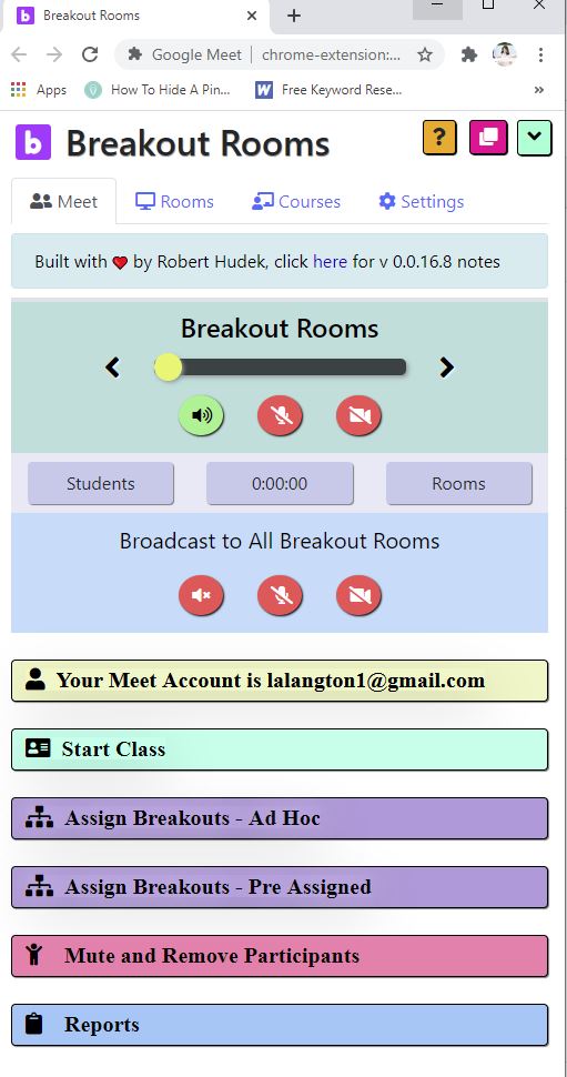 google meet breakout room extension